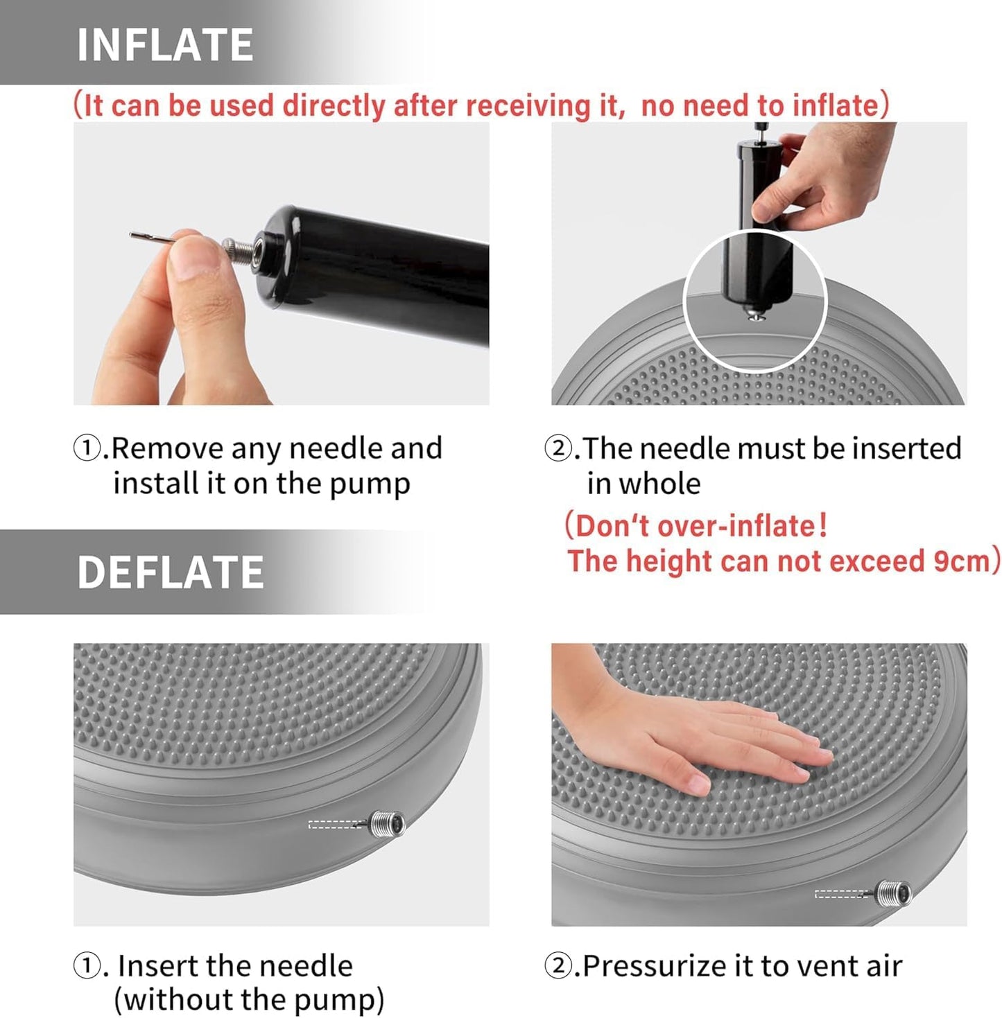 Inflated Wobble Cushion,Dyna Disc,Circular Non-slip Texture for Comfortable Sitting,Wiggle Seat to Improve Posture, Fitness, Stability for Sensory Kids Adults,Balance Seat with Pump for Core Strength