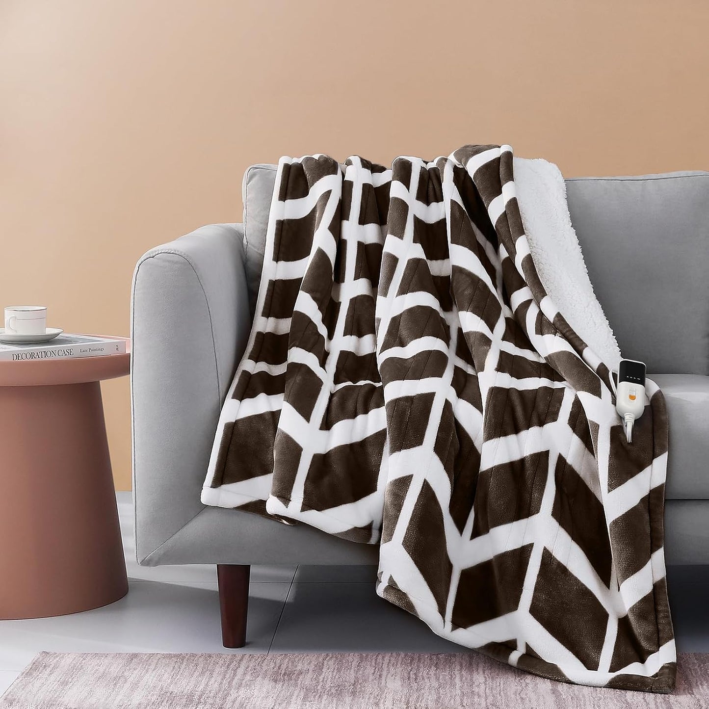 VENTIMI Electric Blanket Heated Throw, 50" x 60" Heated Blanket with 5 Heat Levels & 3 Hours Auto Off, Fast Heating Blankets with ETL & FCC Certification, Grey