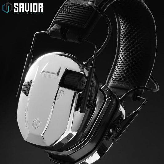 Savior Equipment Apollo Electronic Earmuffs For Shooting w/Gel Ear Pads, 24dB NRR, Noise Cancelling Ear Protection Headset