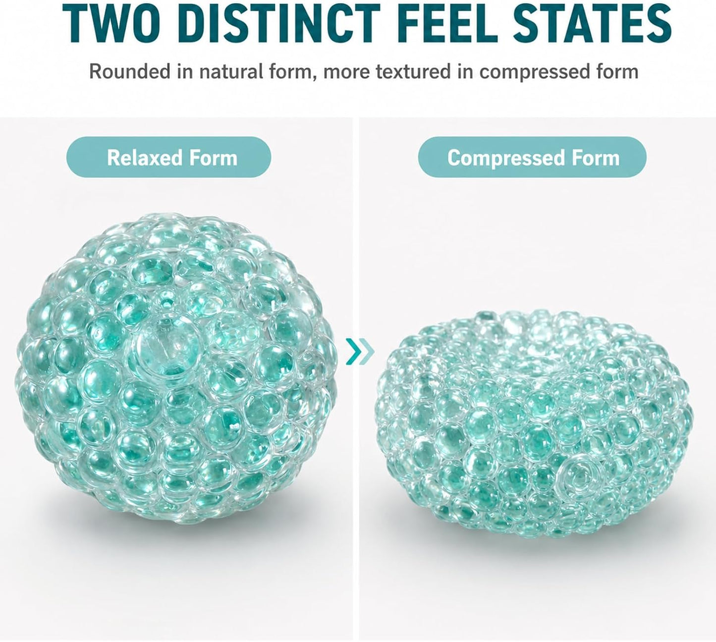 Handmade Stress Relief Balls for Adults, Soft Squeeze Fidget Toy with Rustling Sound, Portable Sensory Desk Toy for Office and Home (1 Blue)