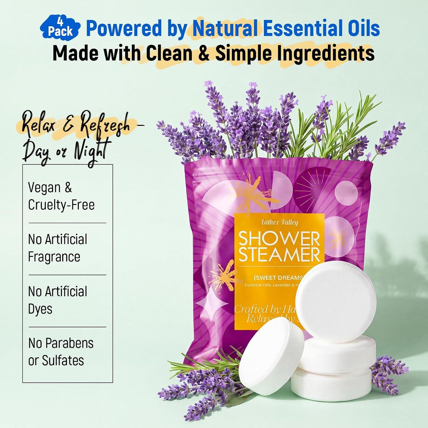 Aromatherapy & Sport Shower Steamers, 24 Pack Shower Bombs with 6 Scents