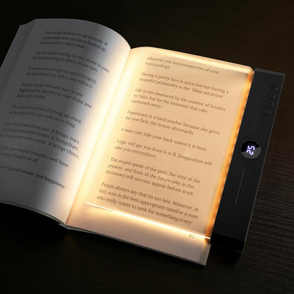 LED Book Light, 3 Color Temps & Stepless Dimming, Night Reading with Timer
