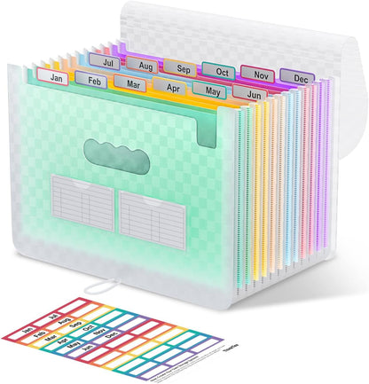 ThinkTex Accordion File Organizer, 12 - Pocket Expanding File Folders