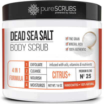 pureSCRUBS Premium Cucumber Body Scrub Set, Exfoliating Dead Sea Salt Scrub