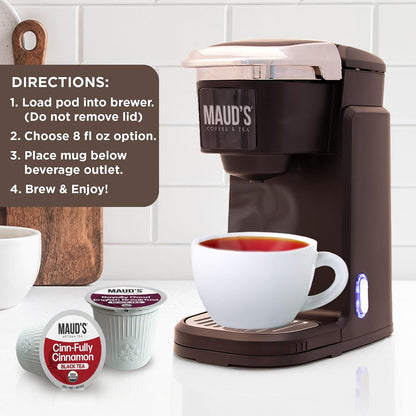 Maud's Organic Chamomile Lavender Tea Pods, 24 ct, Single Serve Pods – 100% Gourmet Blended Tea Leaves, Compatible with Keurig K Cups Maker