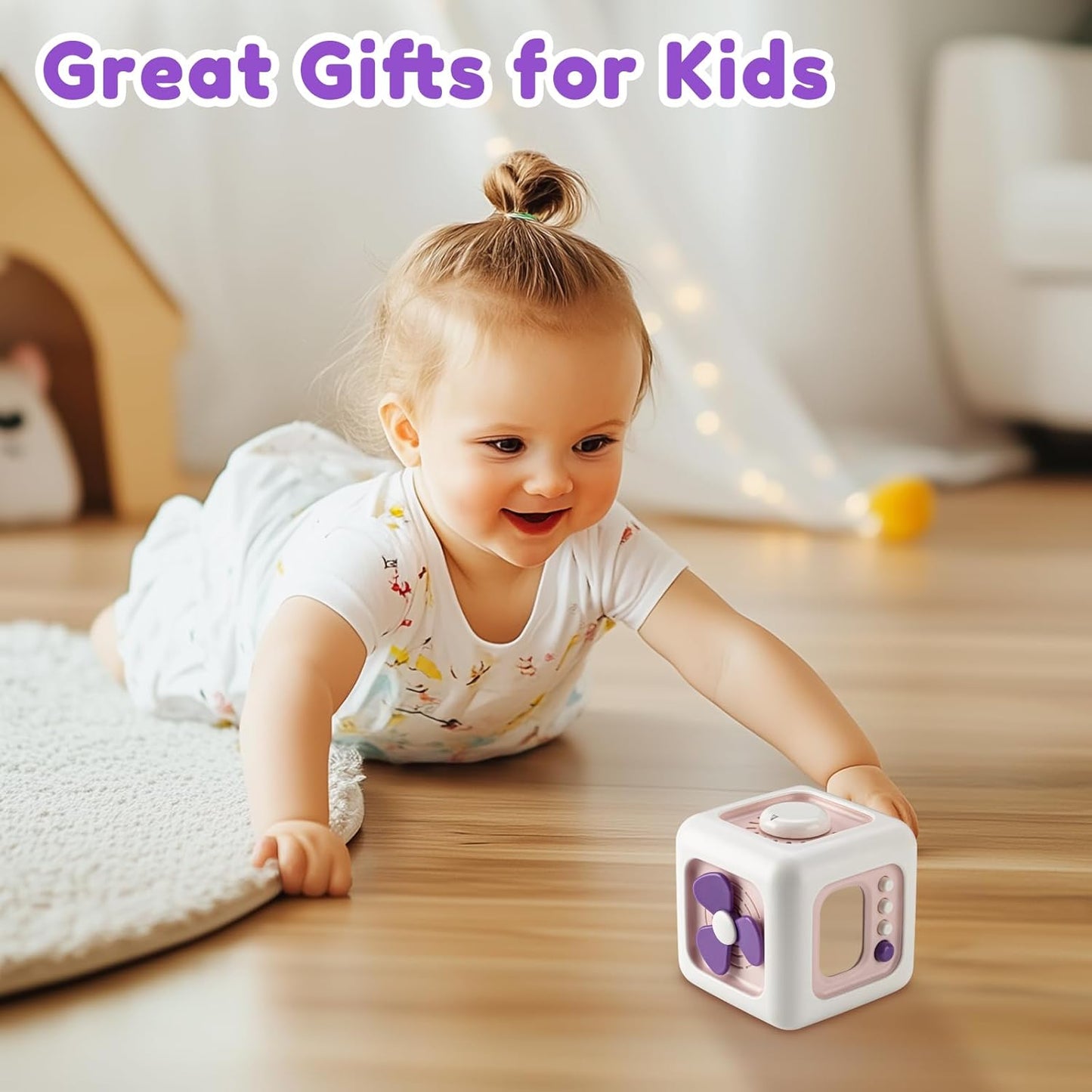 SOCBTNSO Busy Cube Toy for 1 Year Old Boy, Montessori Toys for 1+ Year Old, Travel Toys for Toddlers 1-3, Learning Fine Motor Skills| 1st Birthday Gifts 6 9 12 Months Baby