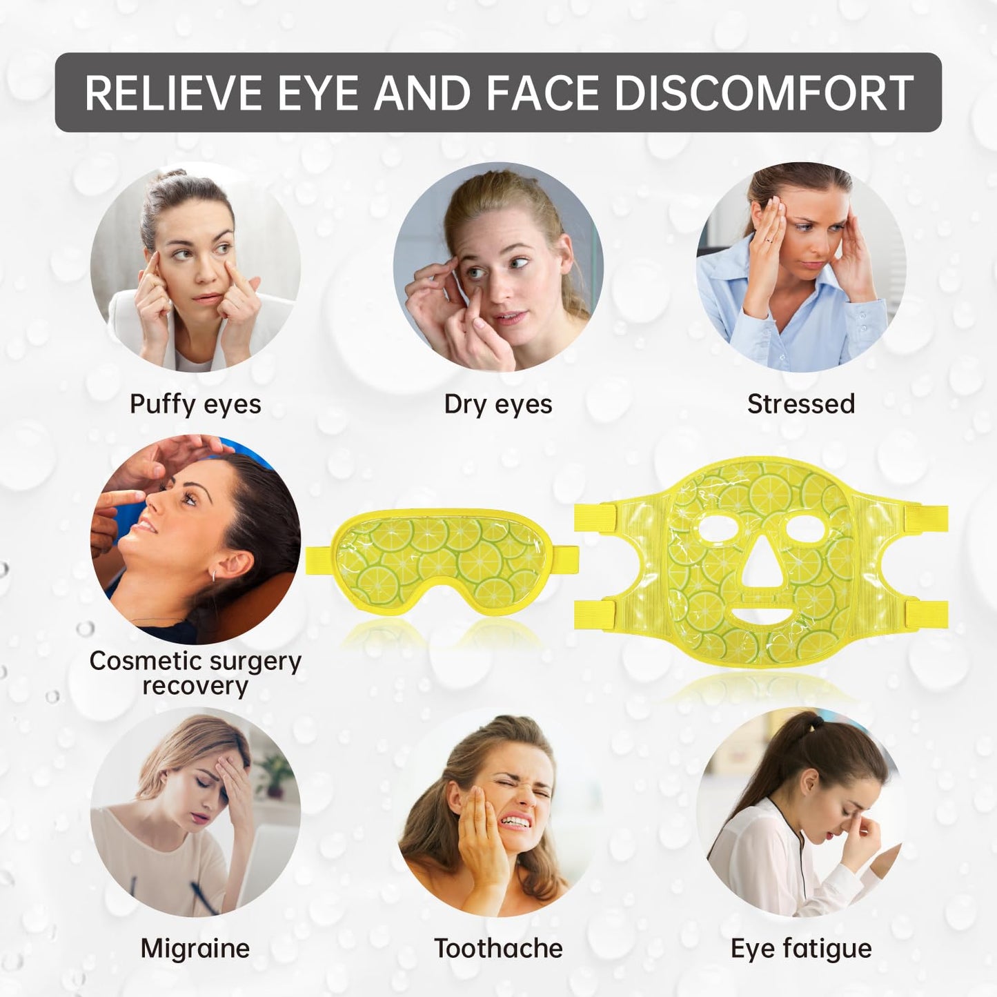 ZNÖCUETÖD Cold Face Ice Mask Facial Ice Pack, Hot Cold Compress for Face