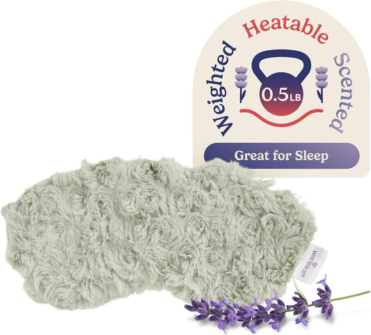 warmies Microwavable Eye Mask, Weighted Sleep Mask, Curly Sage Green
