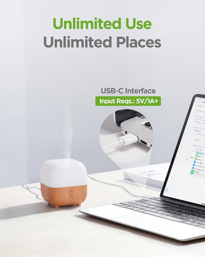 InnoGear 150ml Essential Oil Diffuser, 1 Pack 5-in-1 Diffusers for Home Scent 8 LED Color Aromatherapy Diffuser Air Desk Mini Humidifier Small Vaporizer Aroma for Computer Laptop Office, Medium