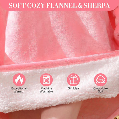 LetsFunny Blanket Hoodie,Oversized Wearable Sherpa Fleece Blanket Sweatshirt,Super Soft Warm Cozy with Giant Pocket,Gifts for Women Men Adults Teenagers, One Size Fits All