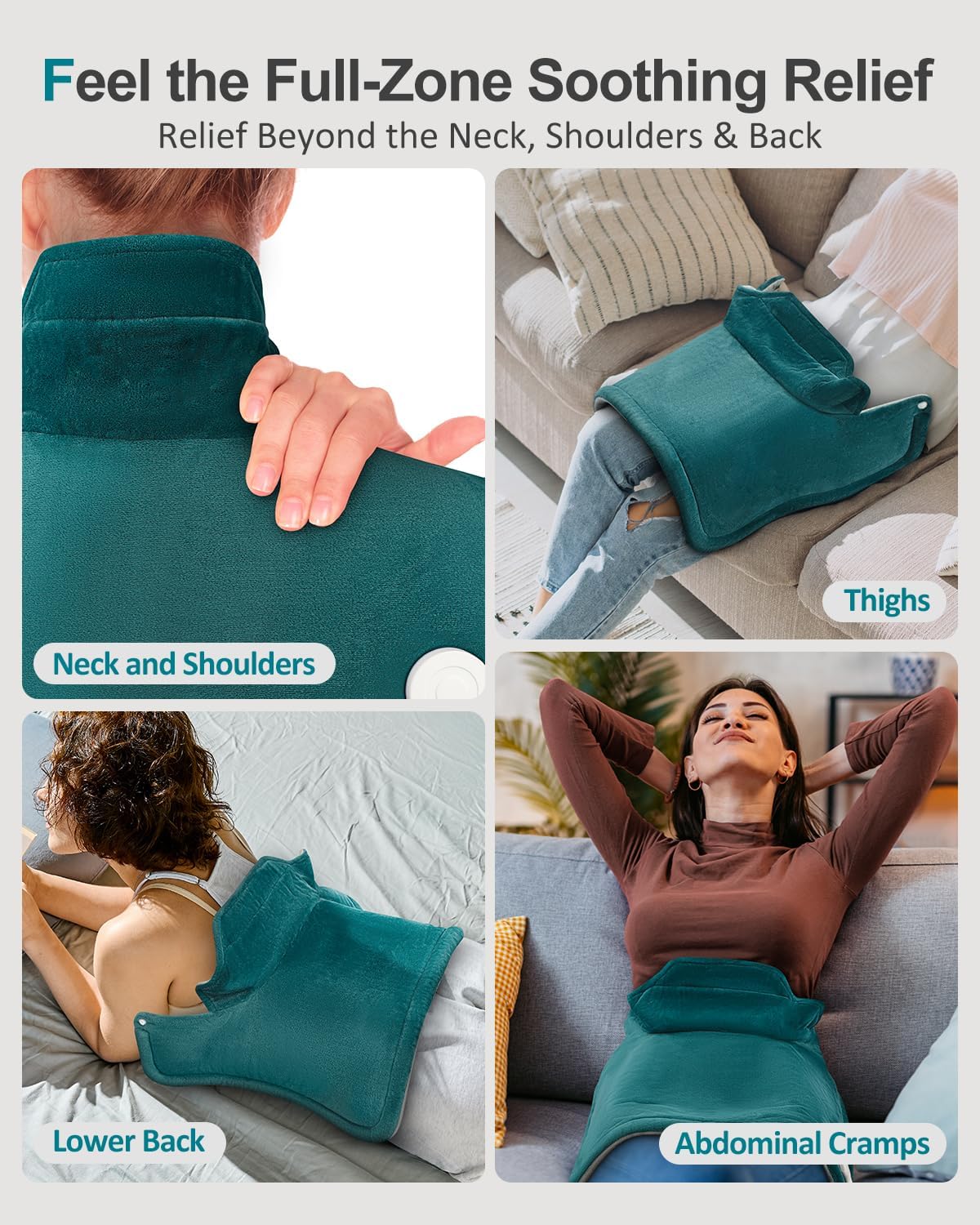 Heating Pad for Neck Shoulders Back, Extra Large Heat Pad for Full Body Relax, Electric Heated Wrap for Seniors, Dad Gifts Fathers Day, Birthday Gifts for Men Women Mom Grandma, ETL Safety Certified