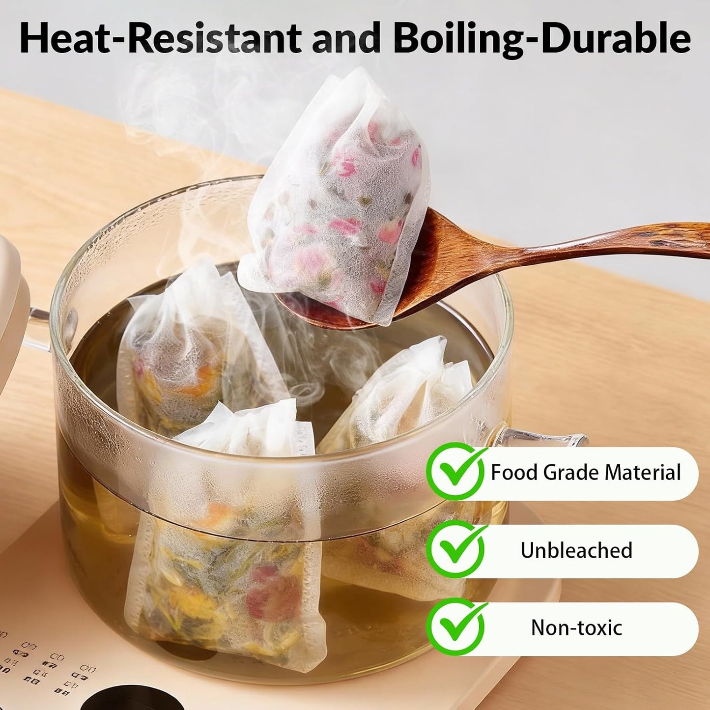 300 Pcs Disposable Tea Bags for Loose Leaf Tea, Food-grade Tea Filter Sachets with Drawstring, Empty Tea Infuser Bag for Coffee, Herbs, Spices (3.54" x 2.75")