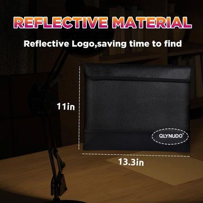 Fireproof Money Bag 2 Pack, Waterproof Document Pouch for Cash & Passport