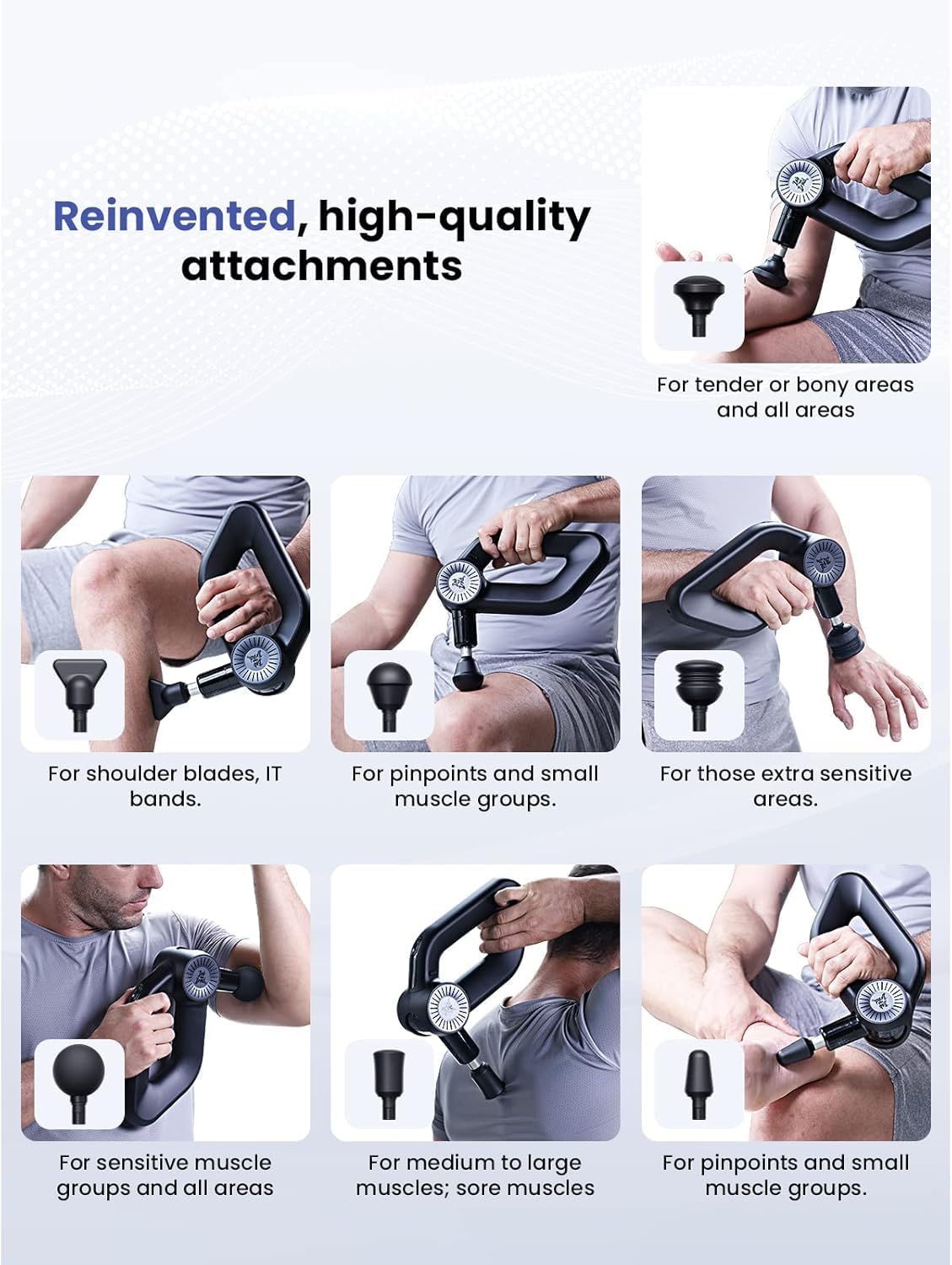 BOB AND BRAD D6 Pro Plus Massage Gun with Heat, Deep Tissue Percussion with 16mm Amplitude, Professional Muscle Massager Gun for Athletes, Quiet Electric Handheld Massager