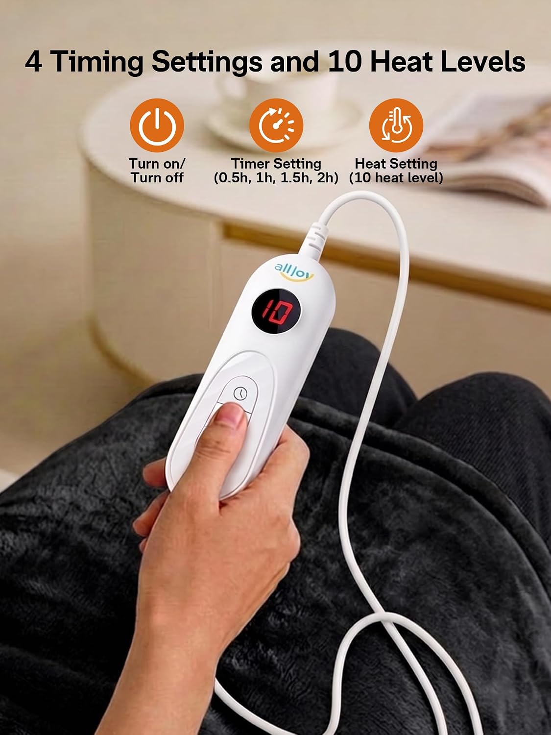 ALLJOY Heating Pad for Neck and Shoulders and Back Pain Relief