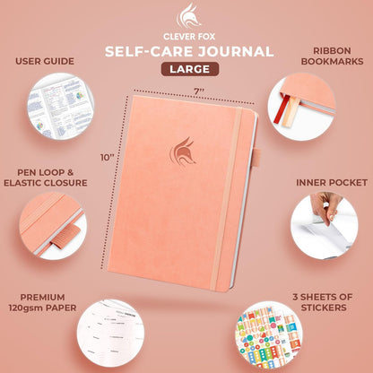 Clever Fox Self-Care Journal – Daily Reflection Notebook – Mental Health & Personal Development Planner, Meditation & Mood Log, A5 (Aquamarine)