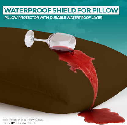 Utopia Bedding Premium 100% Waterproof Pillow Protectors with Zipper Standard Size (Set of 4), Bed Bug and Dust Mite Proof Zippered Pillow Covers, Pillow Encasement Cases, Gray