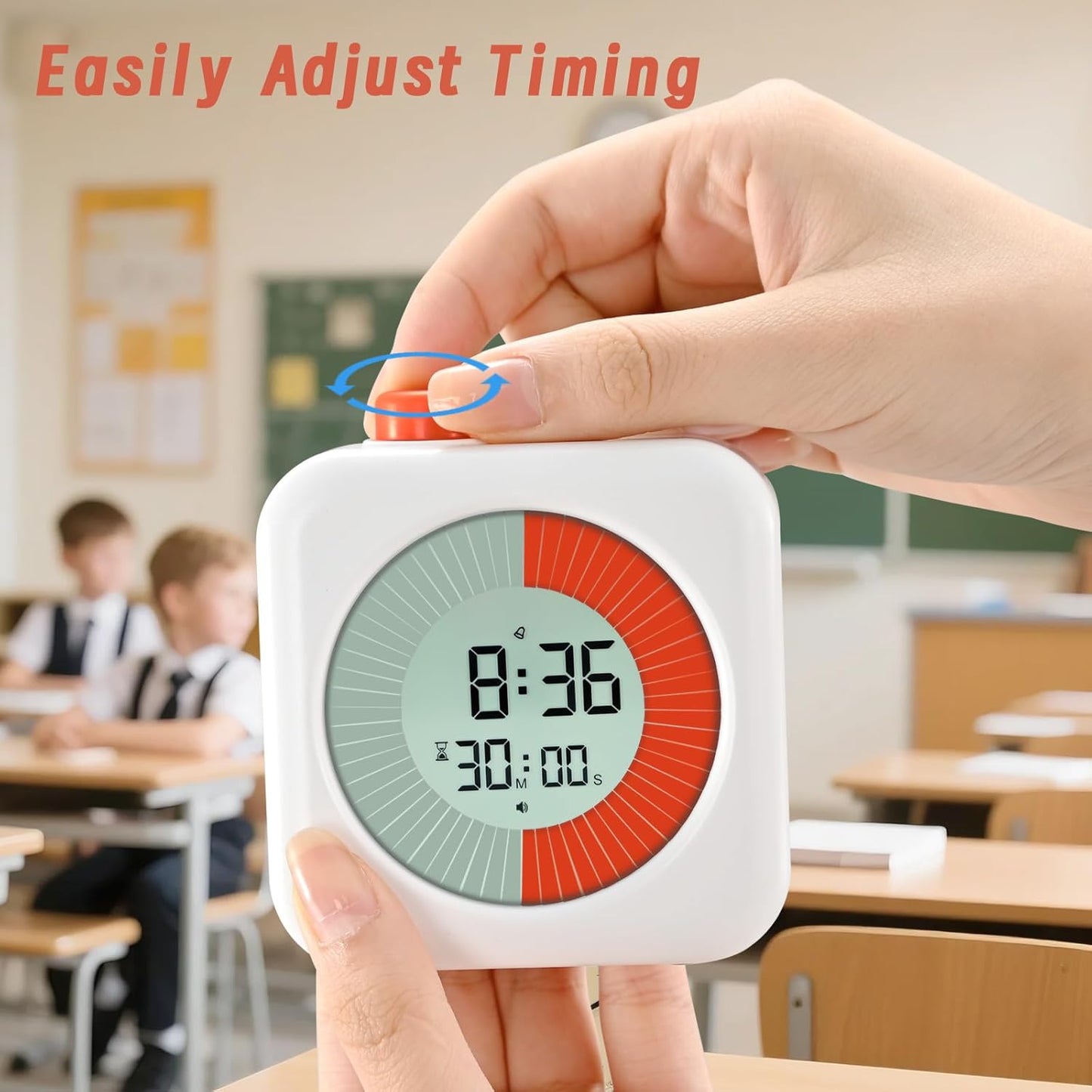 EooCoo Cute School Supplies Visual Timer for Kids, ADHD & Autism, Digital Countdown with Clear Petal-Style Visual Time Progress, Easy-to-Use Time Management Tool for Calm Transitions, Classroom & Home