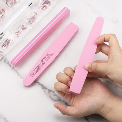 35 Count 100/180 Grit Nail Files and Buffers Kit, Reusable Sanding Buffing Blocks Sponge File Double Sides Emery Boards