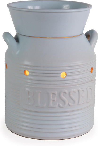 Candle Warmers ETC. Illumination Fragrance Warmer- Light-Up Warmer for Warming Scented Candle Wax Melts and Tarts or to Freshen Room, White Harmony