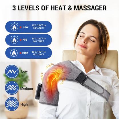 ERHIVORA Shoulder Heating Pad with Massage, FSA Eligible Items List, Heated Shoulder Wrap for Pain Cordless, HSA Approved Products Only