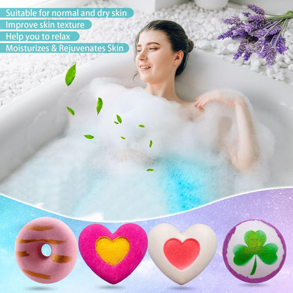comfso Bath Bombs for Kids, 10 Bath Bomb Gift Set, Natural Bubble Bathbombs