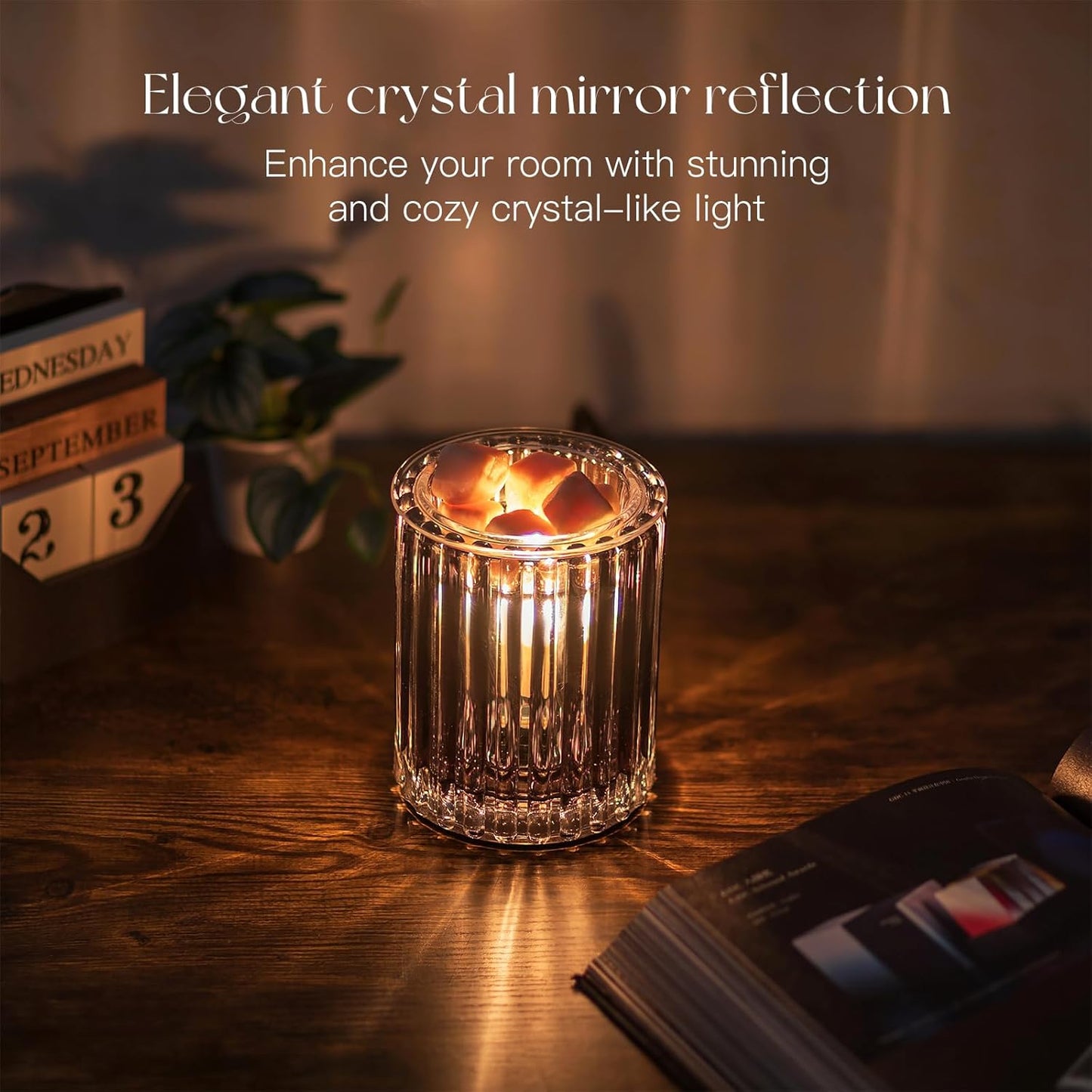 Candeldo Wax Melt Warmer with Timer: Wax Melter for Scented Candle Electric Glass Candle Burner with 2 Light Bulbs Housewarming New Home Decor for Women