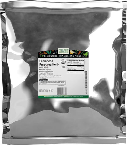 Frontier Co-op Organic Echinacea Purpurea Herb, Cut and Sifted, Kosher | 16 Ounce (Pack of 1)