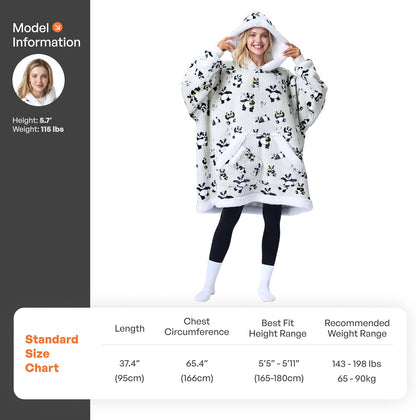 Giggling Getup Wearable Blanket Hoodie for Adults Gifts for Teen Girls Sister Women Sherpa Fleece Printed Hooded Blanket Sweatshirt Warm Cozy with Pocket & Sleeves Beige Cat