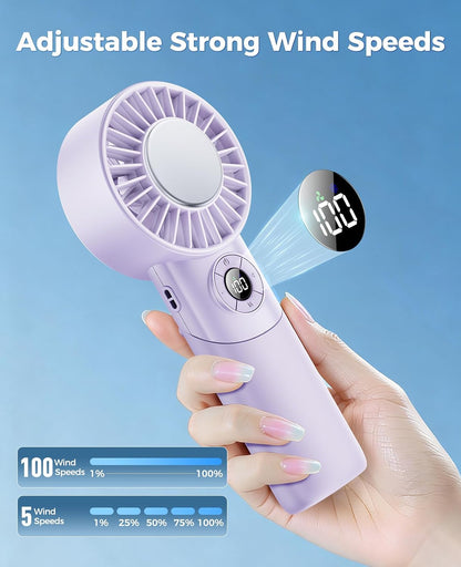 Portable Handheld Fan with Semiconductor Ice Cooling, 5 Seconds Cool Down