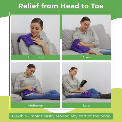 Nature Creation Microwaveable Herbal Heating Pad for Lumbar - Soothing Hot & Cold Therapy Pack for Lower Back- Soothing Relaxation, Warmth and Comfort - Lavender Flowers