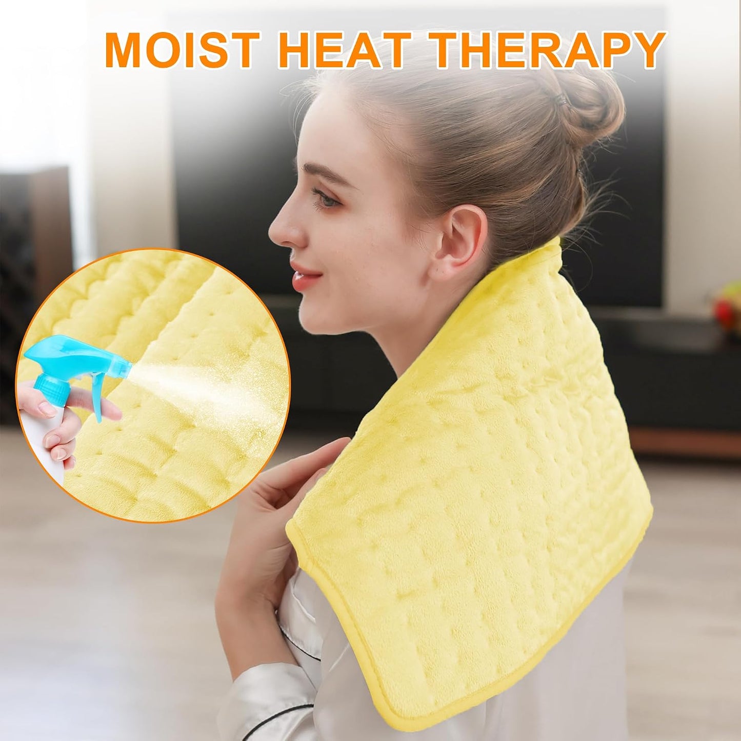 Deepsoon Heating Pad,Electric Heating Pads for Back,Neck,Moist Heating Pad for Abdomen Shoulder Knee Legs,Dry/Moist Heat&Auto Shut Off,Fathers Day Dad Gifts for Men Birthday,Light Gray,24x12 Inch