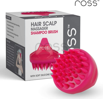 Ross Hair Scalp Massager Shampoo Brush with Soft Silicone Bristles for Anti Dandruff, Exfoliating with Scalp Care Manual Head Massager, 1 Count (Pack of 1) (Style 1, Black)