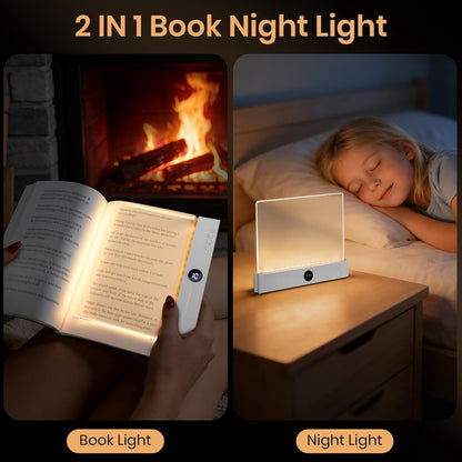 LED Book Light, 3 Color Temps & Stepless Dimming, Night Reading with Timer