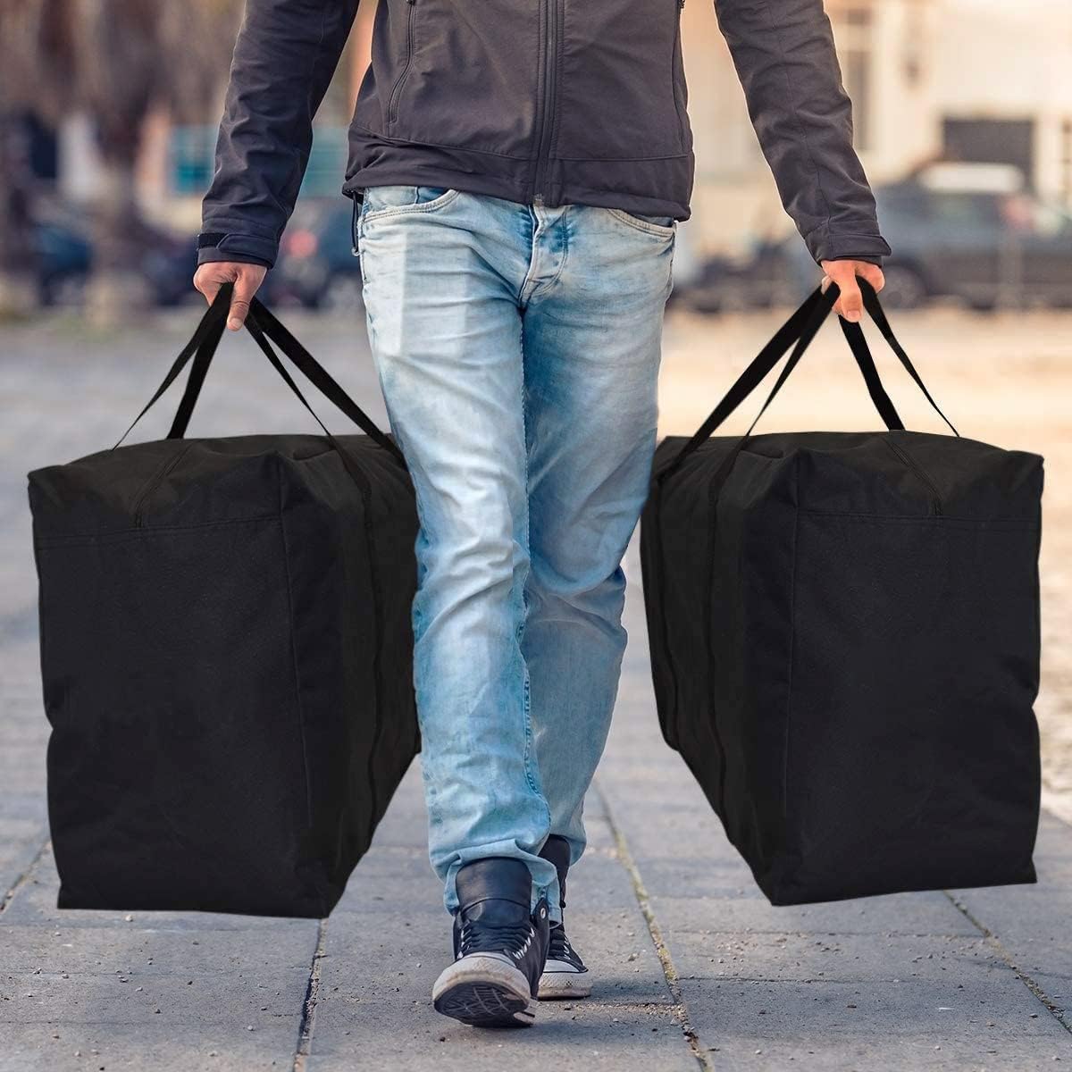 Extra Large Moving Bags with Strong Zippers & Carrying Handles, Storage Bags Storage Totes for Clothes, Moving Supplies, Space Saving Oversized Storage Bag Organizer for Moving, Traveling