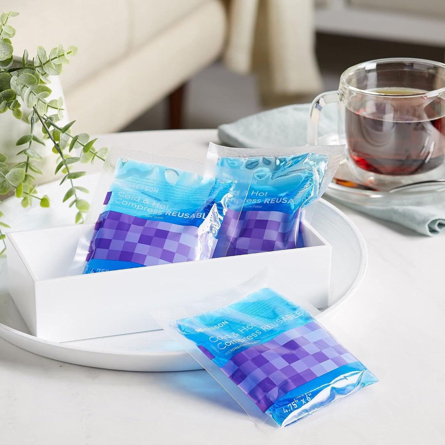 McKesson Cold and Hot Compress Reusable [24 Pack] Gel Ice Hot Packs for Injuries, 6.75 in x 10.5 in