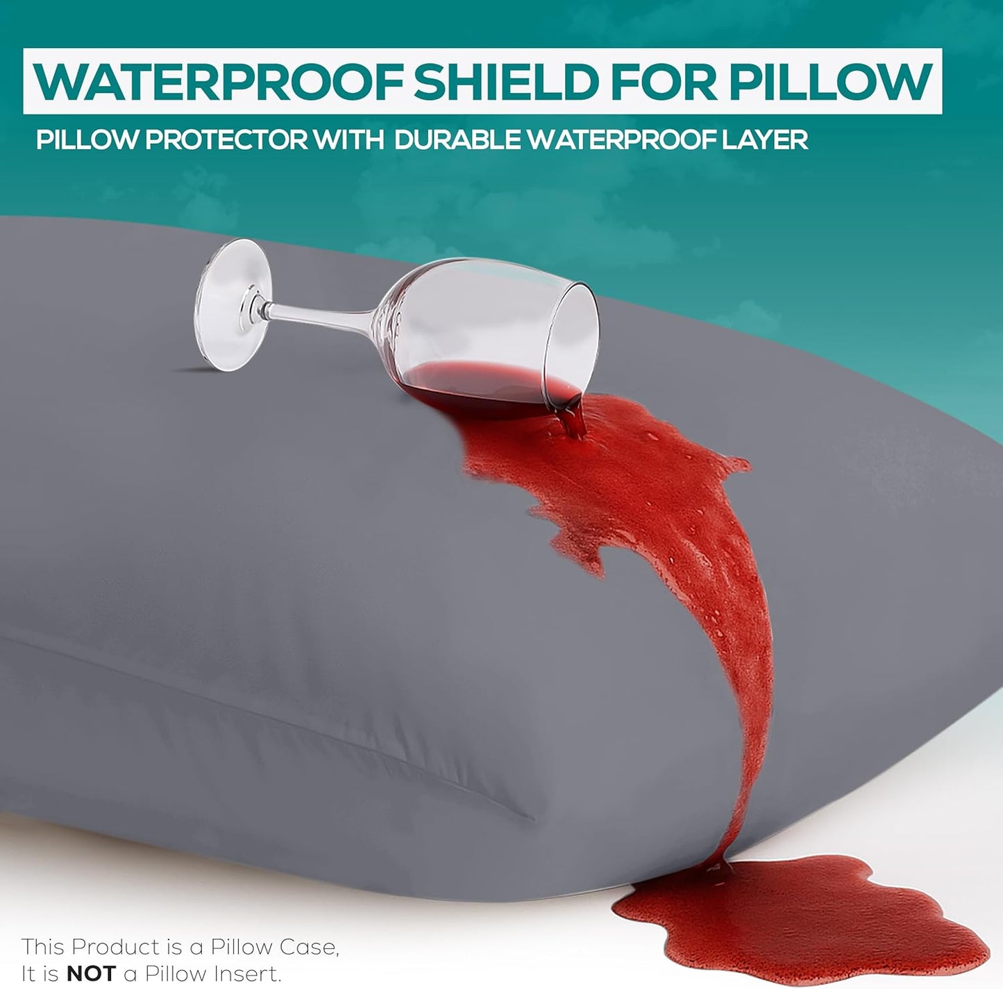 Utopia Bedding Premium 100% Waterproof Pillow Protectors with Zipper Standard Size (Set of 4), Bed Bug and Dust Mite Proof Zippered Pillow Covers, Pillow Encasement Cases, Gray
