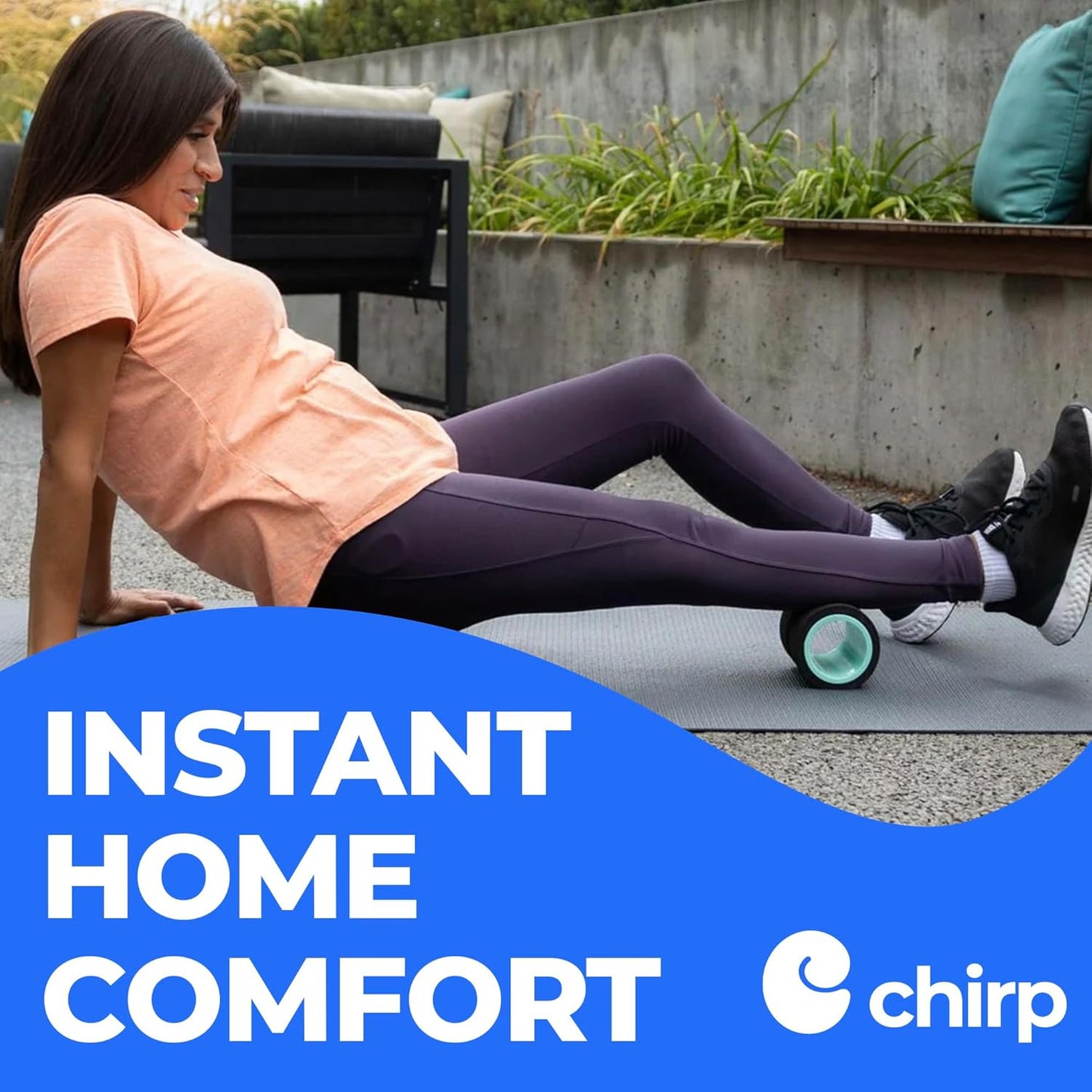 Chirp Wheel Foam Roller - Targeted Back & Neck Pain Relief, Muscle Massage, Trigger Point Therapy, High-Density Foam Tool for Physical Therapy, Stretching & Exercise, 500lbs Capacity, 12-Inch Mint