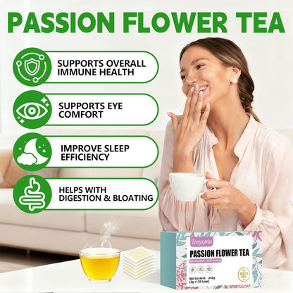 Passion Flowers Tea Bags-120 Teabags, 2g/Bag, Made with 100% Natural Passion Flowers. Caffeine-Free | Sugar-Free | Gluten-Free | Vegan. Eco-Friendly Tea Bags