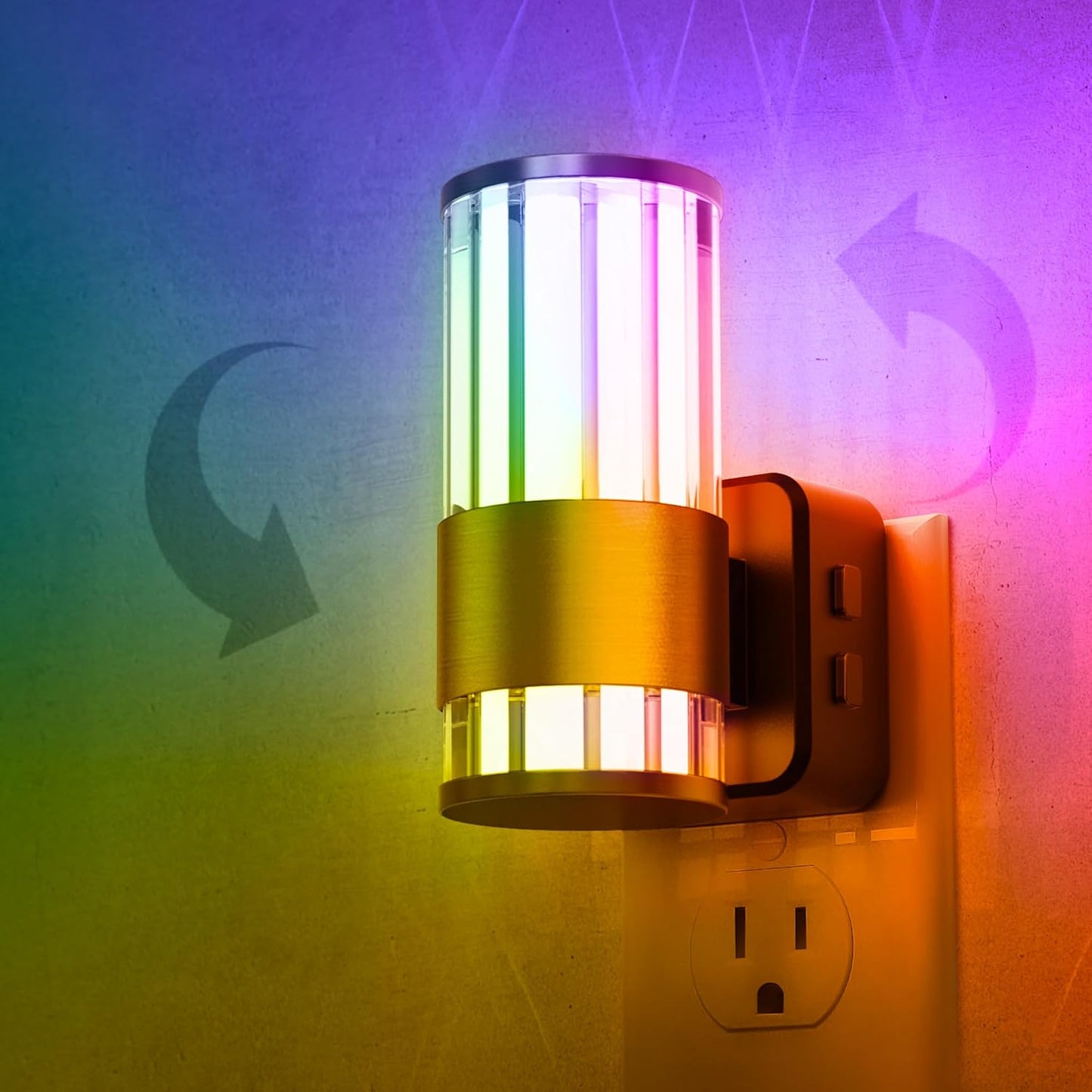 L LOHAS LED Night Light, Dimmable Night Lights Plug into Wall, Automatic Night Lights Plug in with Auto Light Sensor,Adjustable Brightness Amber LED Night Light, for Bedroom Hallway Home Decor