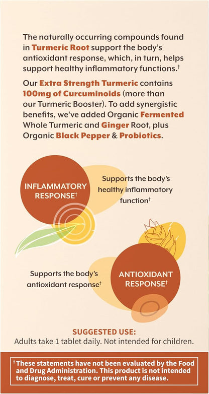 Garden of Life Organics Extra Strength Turmeric Supplement, 120 Tablets