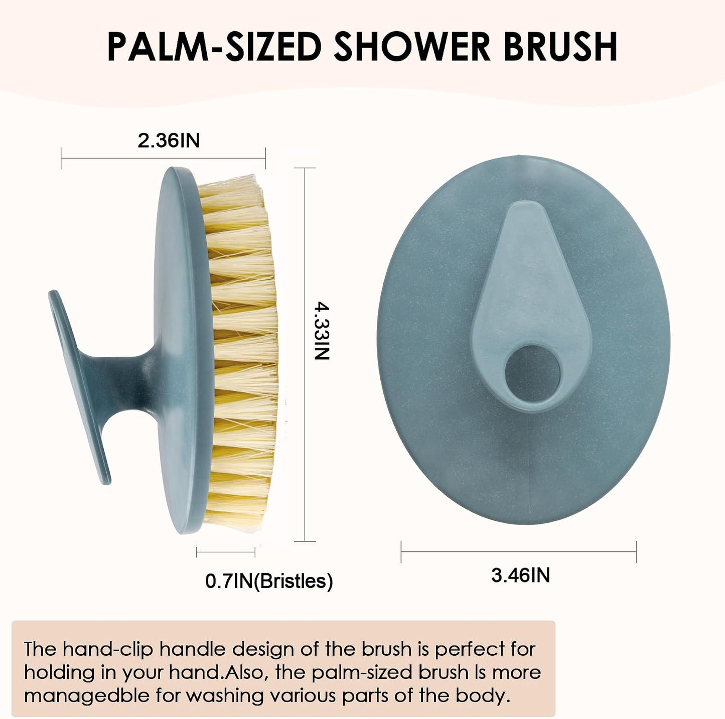 INNERNEED Food-Grade Soft Silicone Body Scrubber Shower Brush Handheld Cleansing Skin Brush, Gentle Exfoliating and Lather Well (Dark Green)