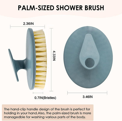 INNERNEED Food-Grade Soft Silicone Body Scrubber Shower Brush Handheld Cleansing Skin Brush, Gentle Exfoliating and Lather Well (Dark Green)