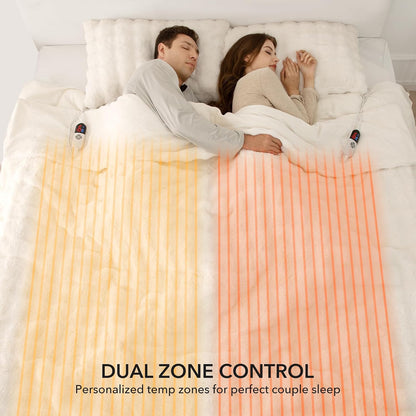 Heated Blanket Throw 50" x 60" - Soft Flannel Sherpa Electric Blanket Throw with 5 Heating Levels & 4 Hours Auto Off, Machine Washable, Ideal Gift for Grandma (Purple)