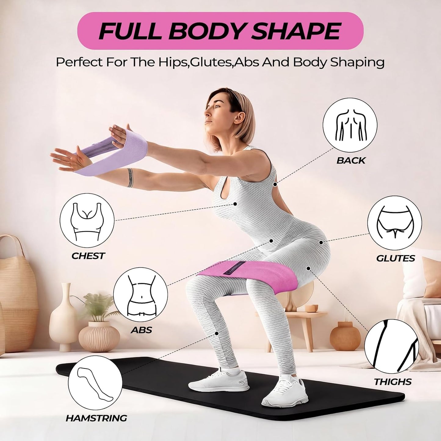 Seenelling 18 Pcs Pilates Ring and Ball Set with Resistance Bands Home Workout Pilates Equipment 11.8 Inch Magic Circle with Padded Handles, Mini Ball for Strength, Toning and Flexibility