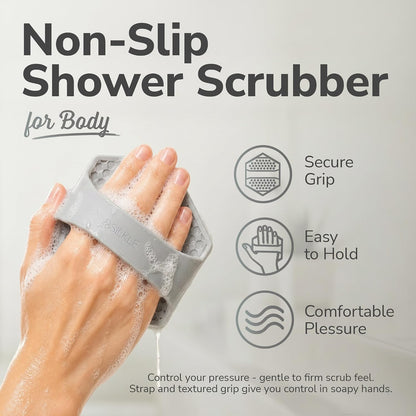 SILKLE Silicone Body Scrubber Exfoliator, Shower Scrubber & Silicone Loofah