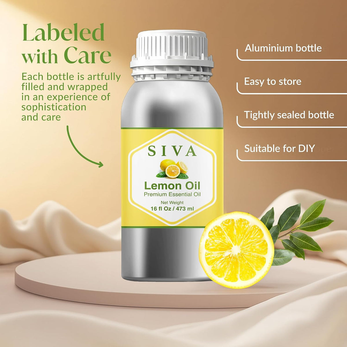 Siva Lavender Essential Oil, Huge Bottle, Large Size, 16 Fl Oz (473 ml)