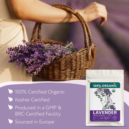 Dried Culinary Lavender Buds - Food Grade Lavender for Drinks, Baking - 3oz