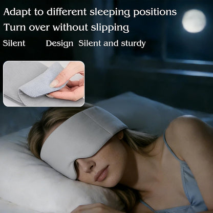 Weighted Sleep Mask for Side Sleepers, 100% Blackout Eye Mask for Sleeping with Adjustable Strap, Dual-Sided Cooling Silk & Warm Cotton Blindfold, Zero Pressure Eye Cover for Travel, Nap & Yoga