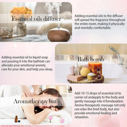 Fragrance Essential Oils Set, Essential Oils for Diffuser, for Home, Skin, Candle & Soap Making-Tea Tree, Lavender, Peppermint, Rose and More, with Gift Card for Friend, Teacher, Mom(20×5ml